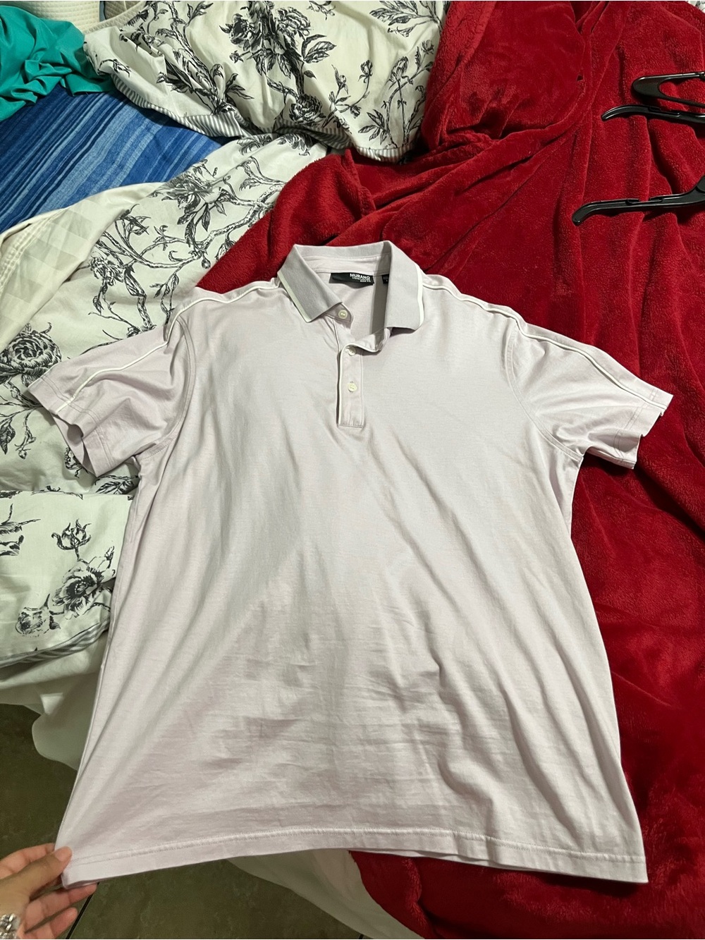 Murano Pale Lavender Men's Polo with Contrast Collar